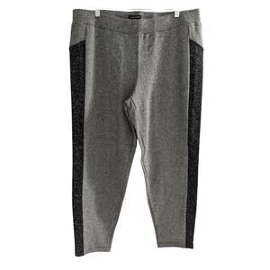 New Eileen Fisher Size XL Terry Tweed Pull On Ankle Skinny Pants Gray Black